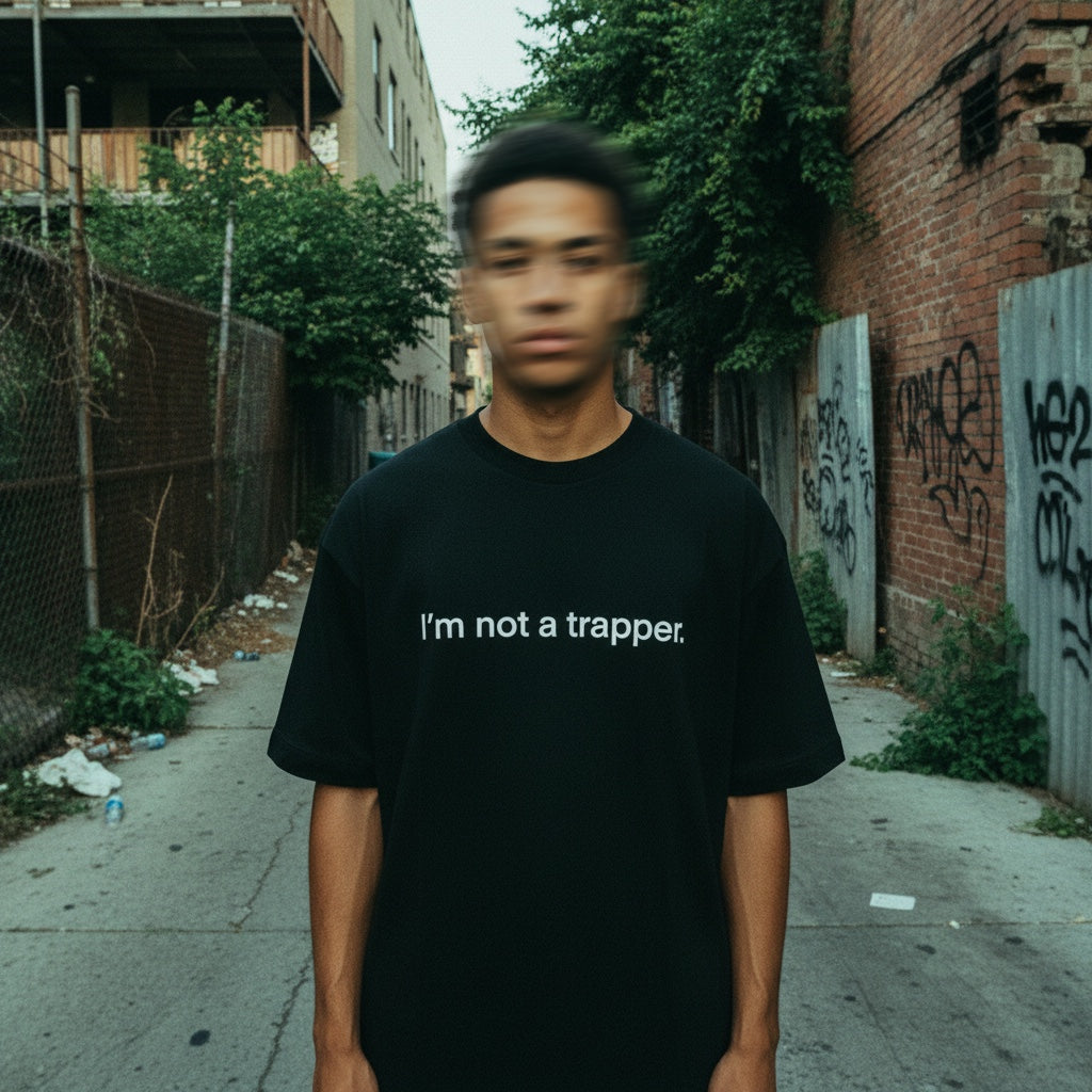 I’m not a trapper. T shirt (black)
